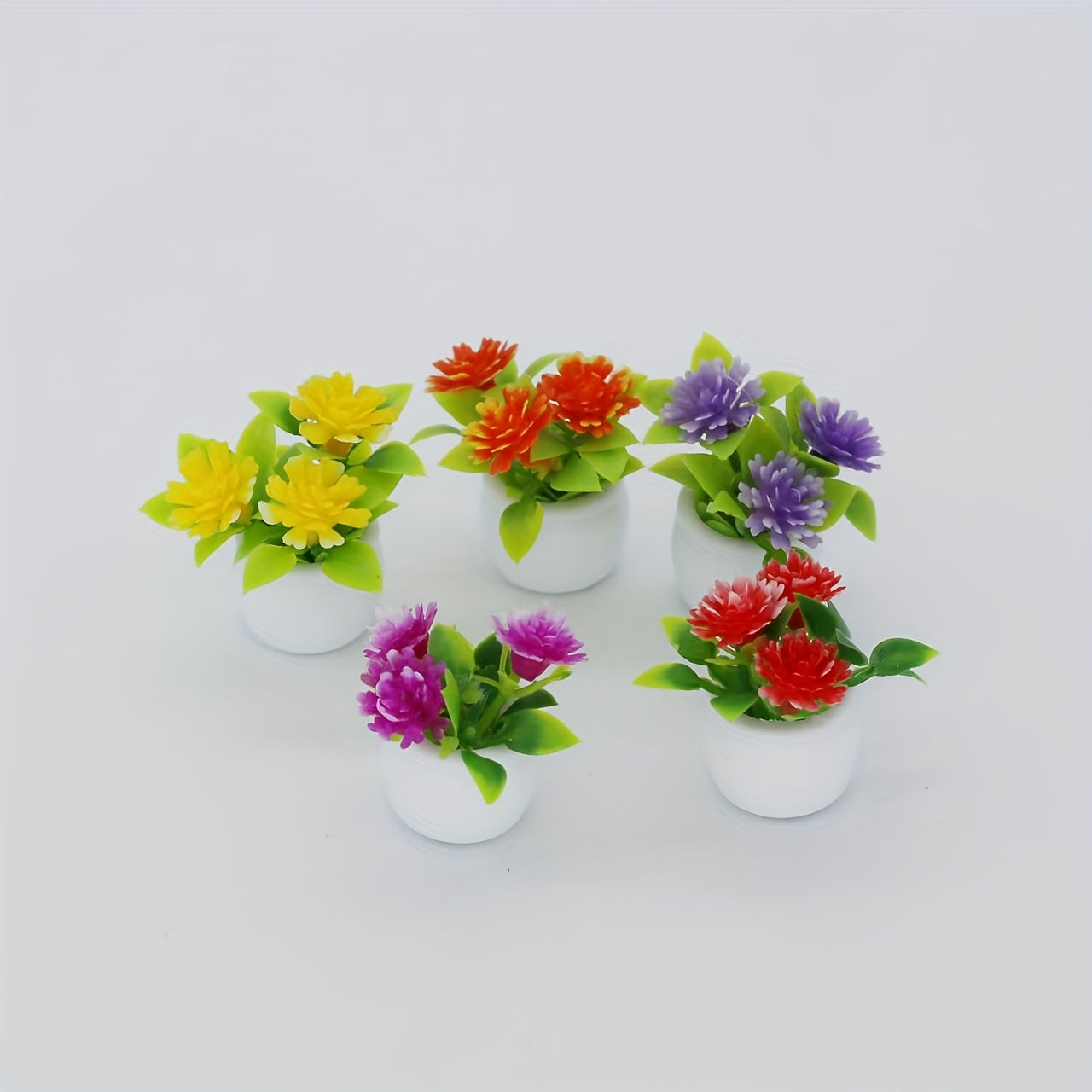 Miniature Potted Plants (5pcs/set) - Colorful, Perfect for Halloween and Christmas Gift : US.