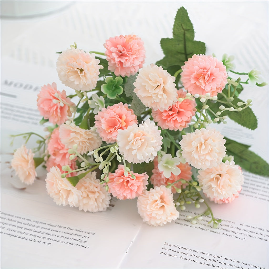 Artificial Flowers, 1pc, 20 Heads Artificial Flowers, Fake Hydrangeas, Wedding Flowers For Home Hotel Decorations Valentine's Day Gifts Birthday Gifts, Teacher Appreciation Gifts, Graduation For Teacher.