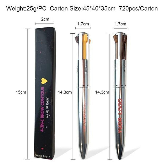 Eyebrow Pen 4 IN 1 Eyebrow Pencil (4 Colors) : DRC