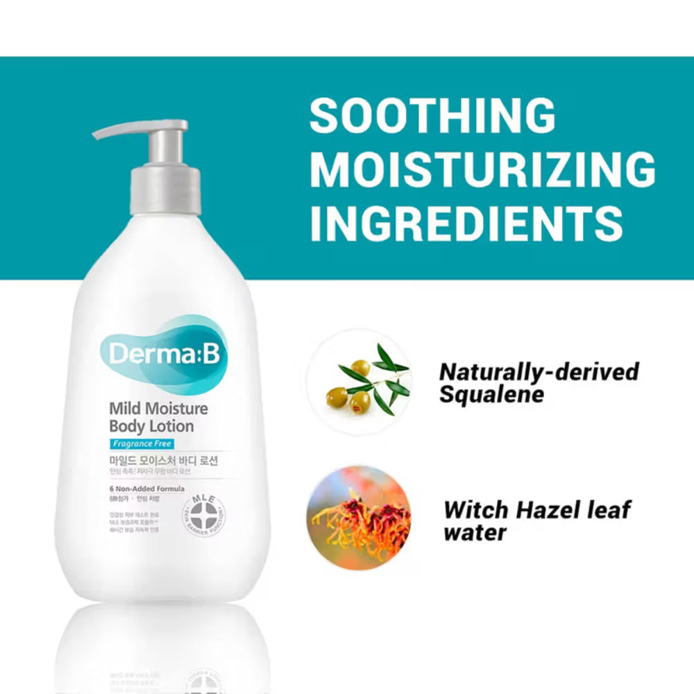 Derma B Mild Moisture Body Lotion for daily (400 ml)