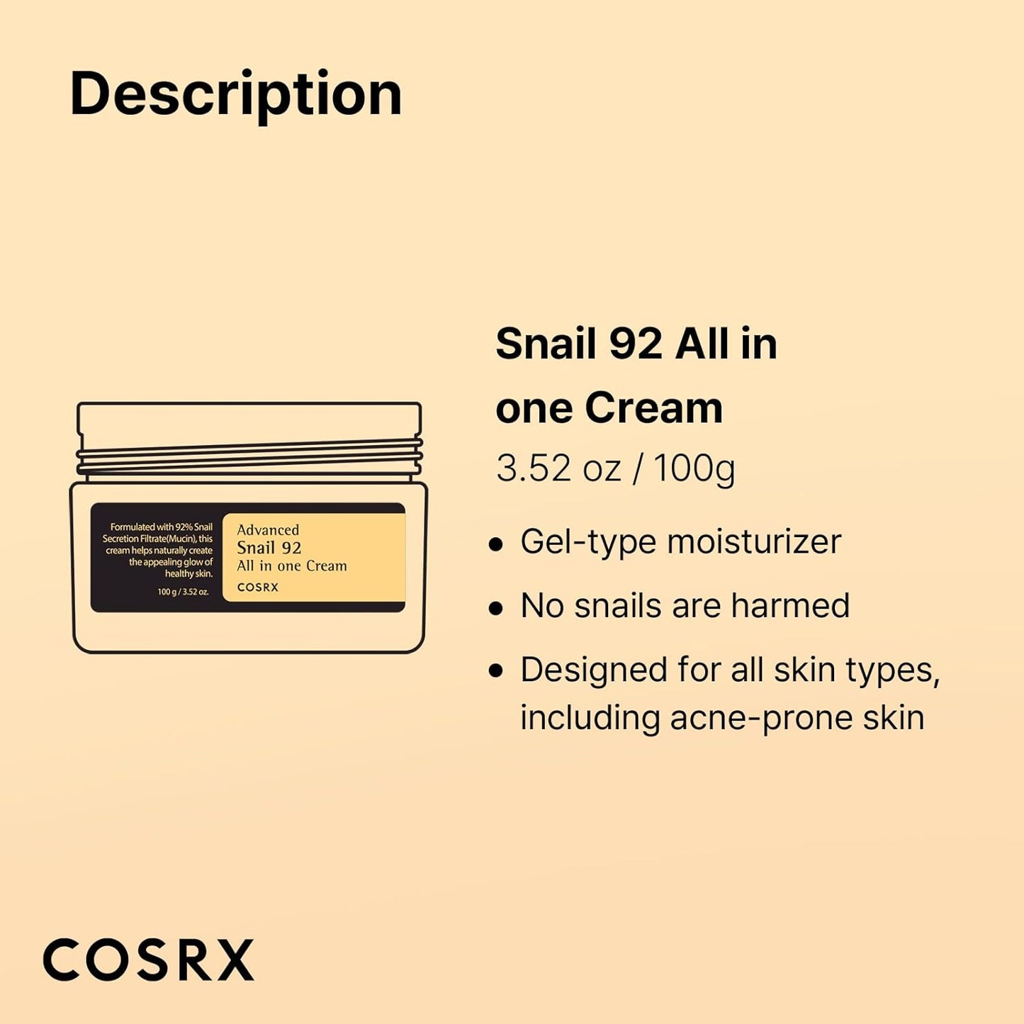 Cosrx Advanced Snail 92 All In One Cream (100ml)