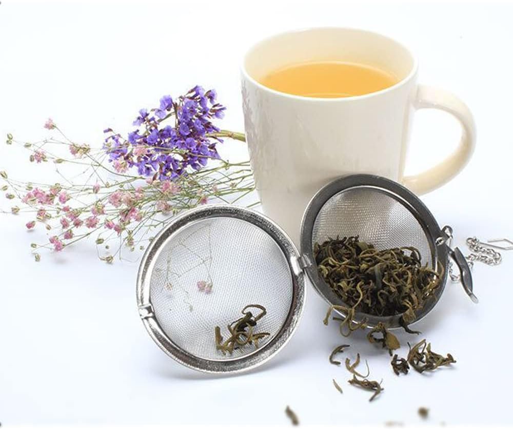 Mesh Infuser Strainer with Extended Chain Hook for Loose Leaf Tea and Spices Kitchen Tool