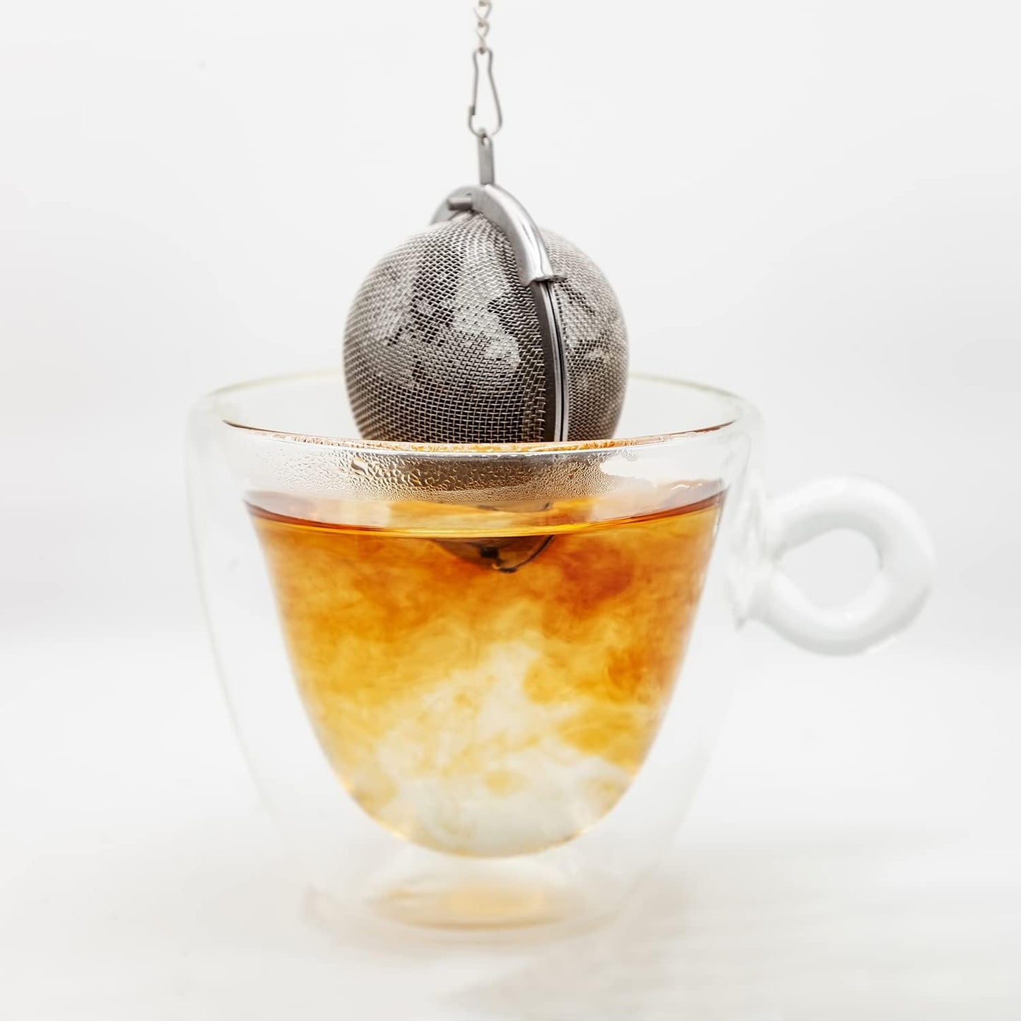 Mesh Infuser Strainer with Extended Chain Hook for Loose Leaf Tea and Spices Kitchen Tool