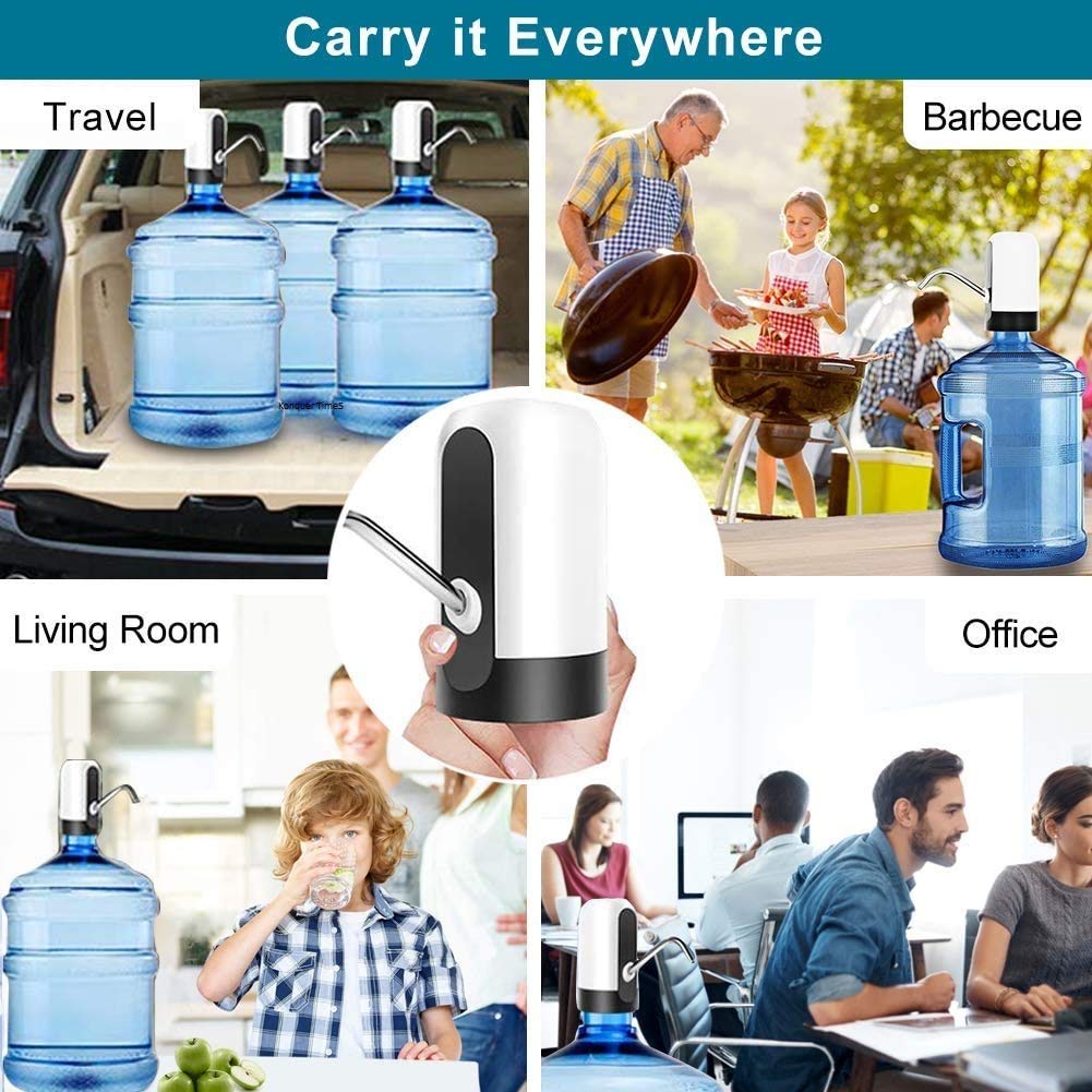 Konquer TimeS KTS Automatic Wireless Water Can Dispenser Pump for 20 Litre Bottle Can, White/Black