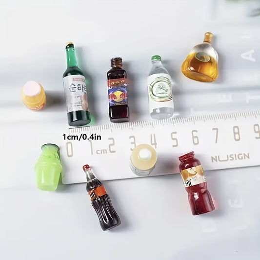 A Set of 50 Mini Food And Beverage Items, Mixed Resin Dolls for Kitchen Decor, Suitable for Simulation Games, Usable Indoors And Outdoors, Perfect for Winter And New Year Decorations..