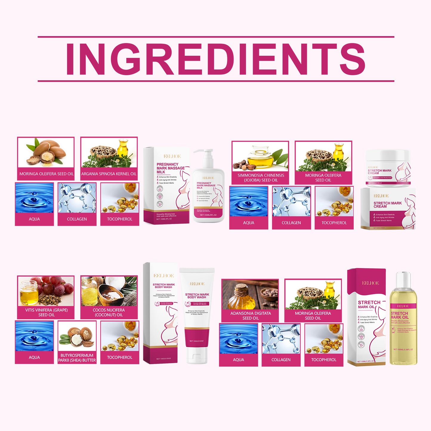 Skin Care Set: Gently Moisturizes Postpartum Skin Fine Lines, Firming And Smoothing Skin Body Care