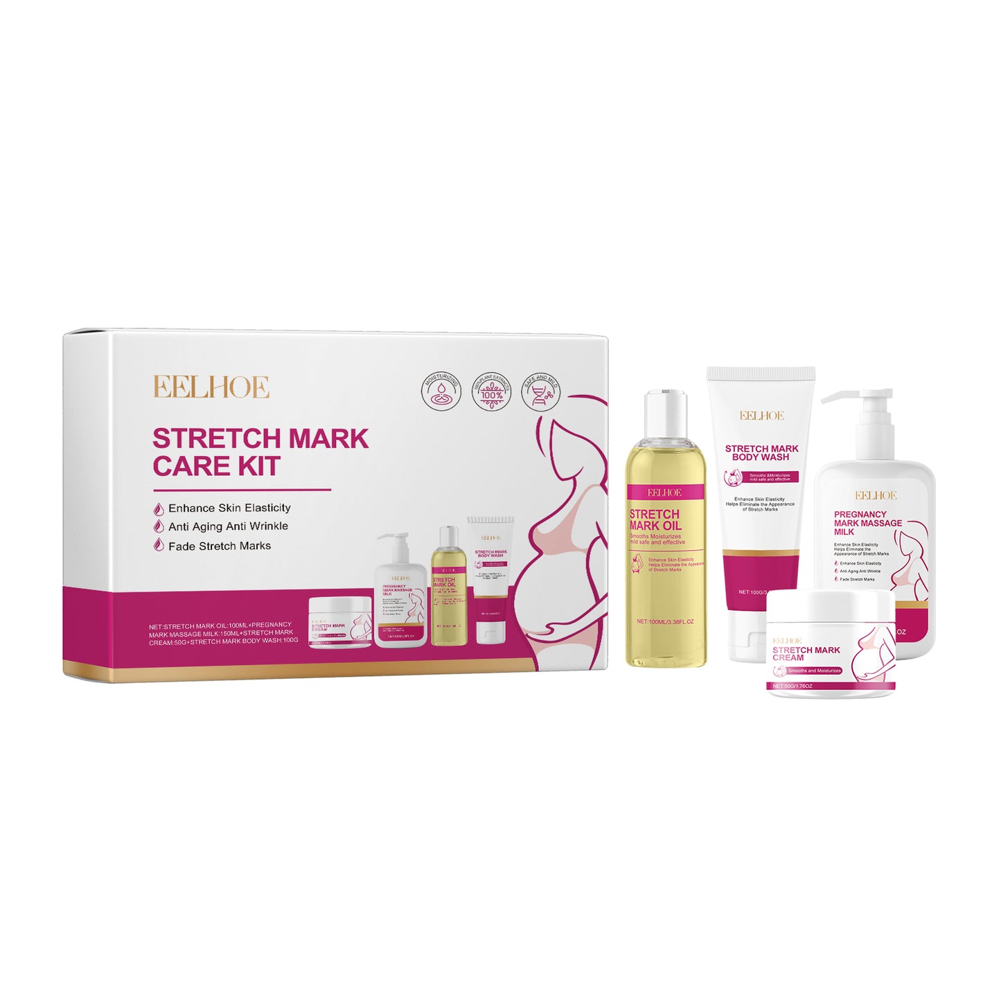 Skin Care Set: Gently Moisturizes Postpartum Skin Fine Lines, Firming And Smoothing Skin Body Care