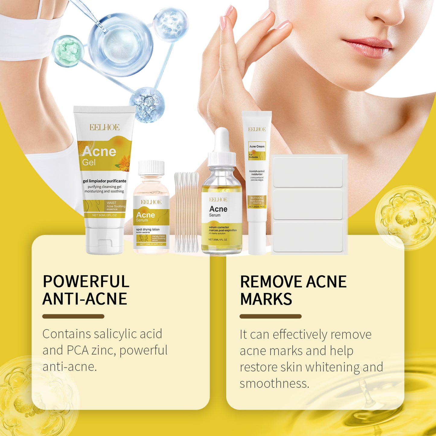 Acne Skin Care Set : For Moisturizing And Beautify Soft Skin : (Only for USA)