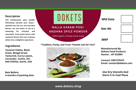 Nalla Karam Podi / Andhra Spice Powder