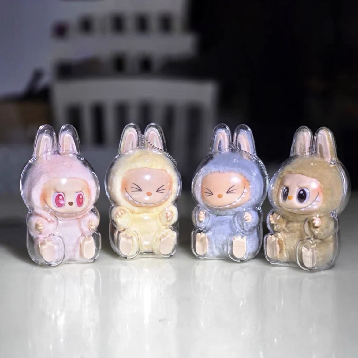 Labubu Sitting Party Transparent Protective Case Dustproof Case Doll Protective Cover Bubble Mart Doll