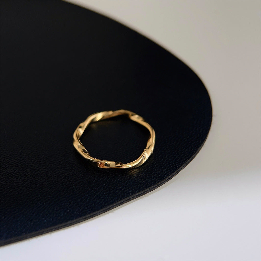 Minimalist Geometric Ring Ring for Women Niche Simple All-match Zircon Finger Ring High-grade Stackable Ring