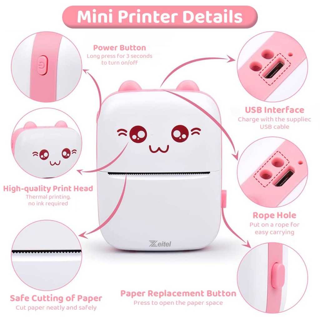 Rechargeable Mini Bluetooth Thermal Printer Office & Stationery
