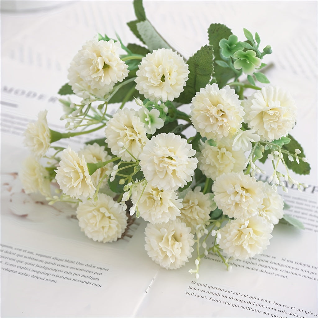 Artificial Flowers, 1pc, 20 Heads Artificial Flowers, Fake Hydrangeas, Wedding Flowers For Home Hotel Decorations Valentine's Day Gifts Birthday Gifts, Teacher Appreciation Gifts, Graduation For Teacher.
