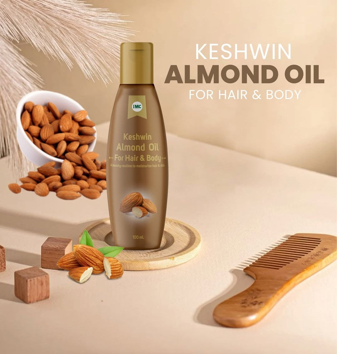 Keshwin Almond Oil for Hair and Body (100 ml) - Dokets Shop