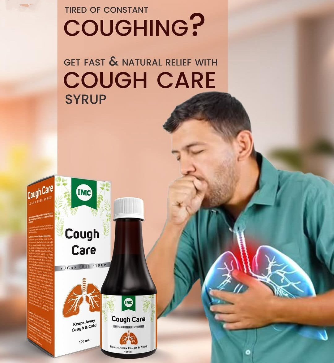 Cough Care Sugar Free Syrup (100 ml) - Dokets Shop