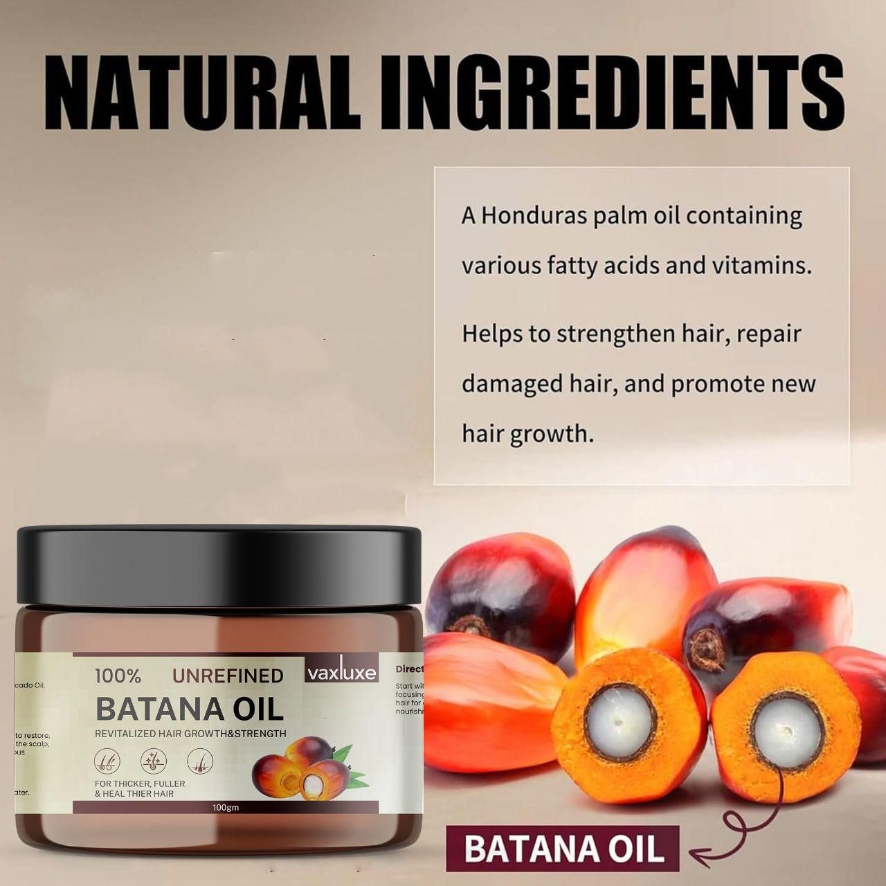 Vaxluxe Batana Oil - Revitalized Hair Growth & Strength 100g (Pack Of 1) : DRC