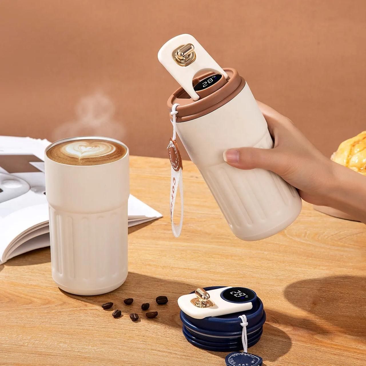 Stainless Steel Hot and Cold Vacuum Insulated Temperature Display Coffee Mug : DRC