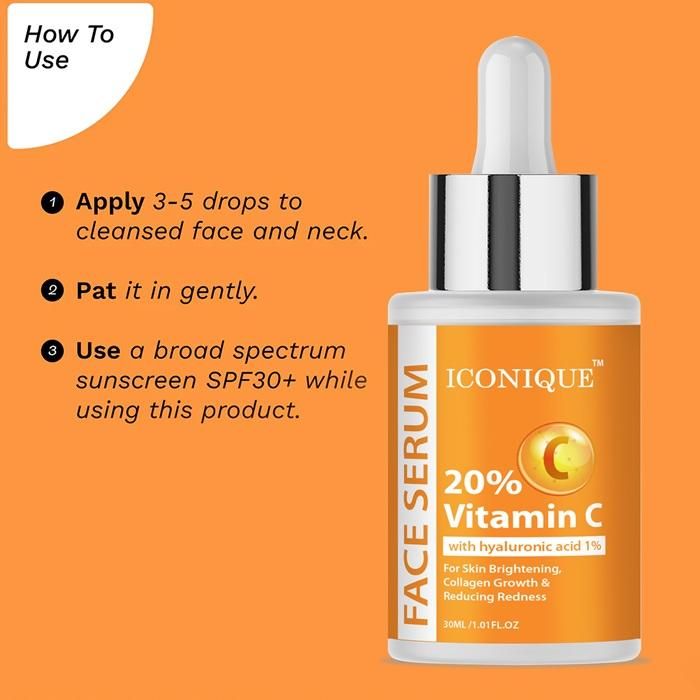 Face Serum 30 ML (20% Vitamin C with Hyaluronic Acid 1%)