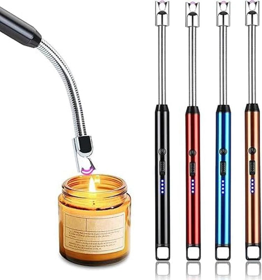 Electric (Multicolor) Rechargeable Gas & Plasma Lighter |Flameless |Windproof |USB |360 Degree |Flexible Neck Arc Lighter for Kitchen