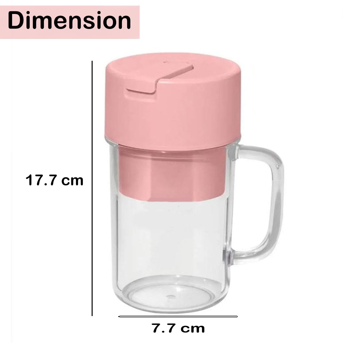 Portable Blender For Juices/Smoothies/Cold Coffee | 420 ml | USB Rechargeable | 1500mAh Battery Mini Juicer Blender- 1 Pcs