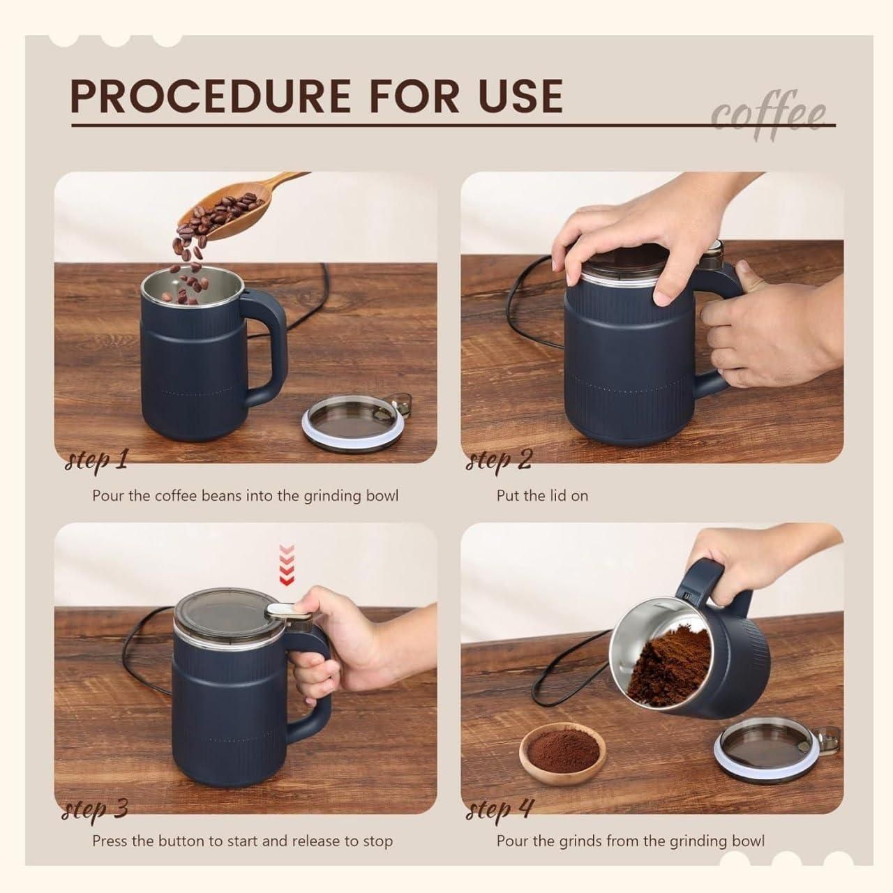 Stainless Steel Herbs Spices Nuts Grain Coffee Grinder for Home : DRC