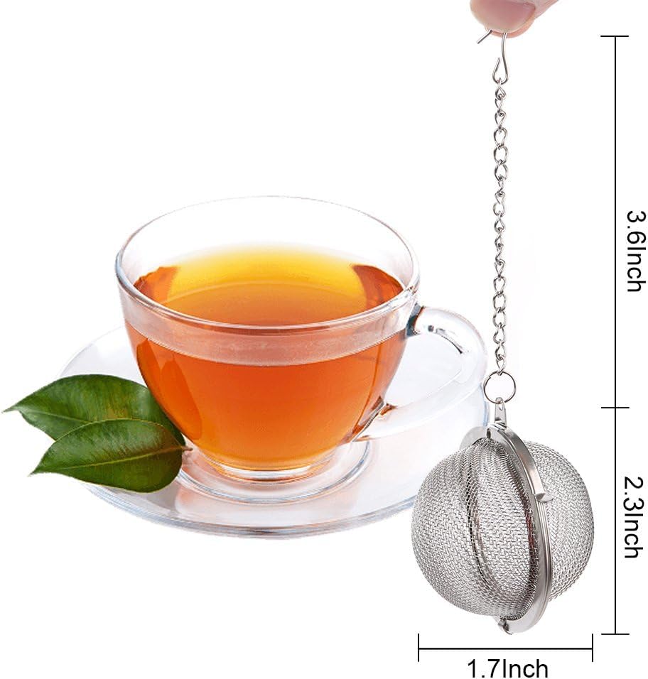 Mesh Infuser Strainer with Extended Chain Hook for Loose Leaf Tea and Spices Kitchen Tool