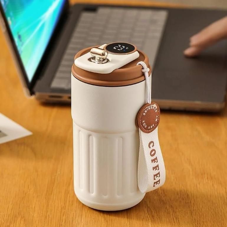 Stainless Steel Hot and Cold Vacuum Insulated Temperature Display Coffee Mug : DRC