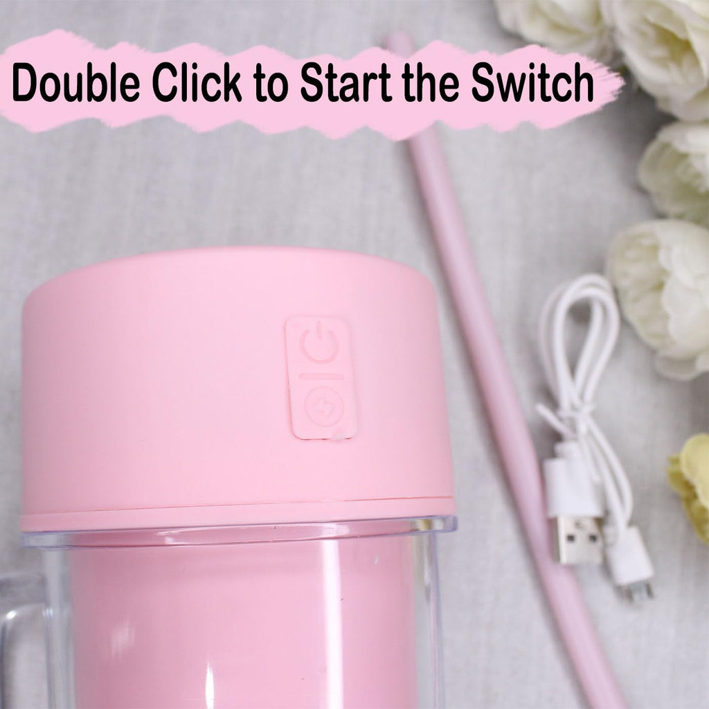 Portable Blender For Juices/Smoothies/Cold Coffee | 420 ml | USB Rechargeable | 1500mAh Battery Mini Juicer Blender- 1 Pcs