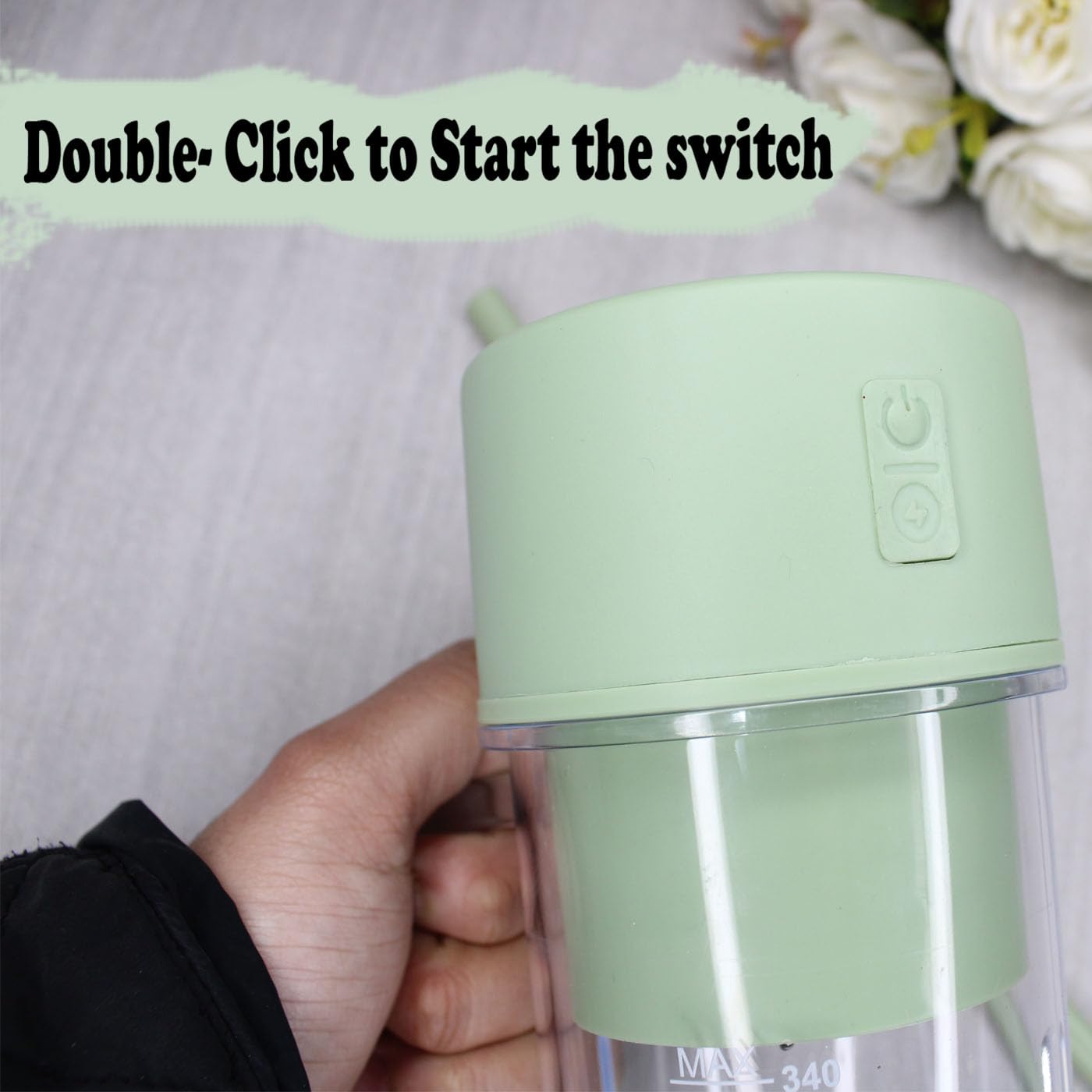 Portable Blender For Juices/Smoothies/Cold Coffee | 420 ml | USB Rechargeable | 1500mAh Battery Mini Juicer Blender- 1 Pcs