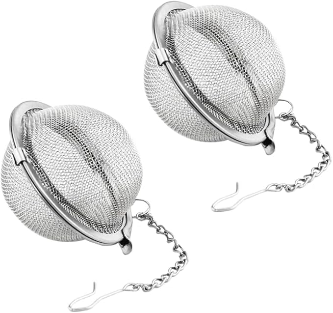 Mesh Infuser Strainer with Extended Chain Hook for Loose Leaf Tea and Spices Kitchen Tool