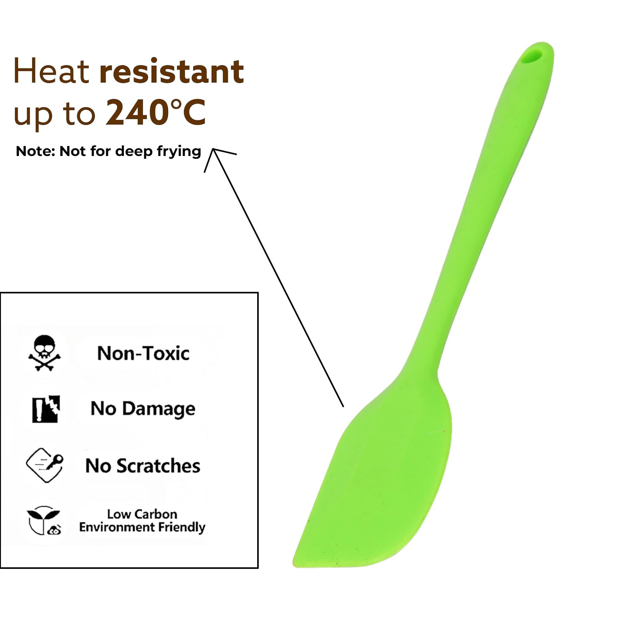 Non-Stick Silicone Spatula for Mixing, Scraping, Flipping, and Stirring (Cooking and Baking)