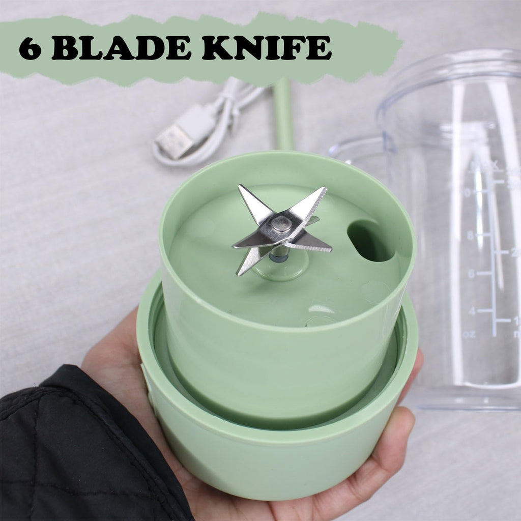 Portable Blender For Juices/Smoothies/Cold Coffee | 420 ml | USB Rechargeable | 1500mAh Battery Mini Juicer Blender- 1 Pcs