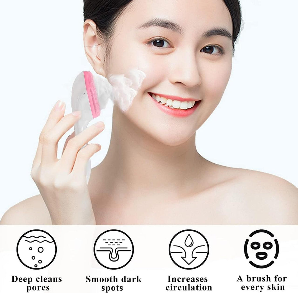 Silicone Facial Cleansing Brush, Skin Easy to Clean Scrubber : DRC