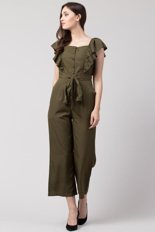 Verve Studio Polyester Solid Jumpsuit - Dokets Shop