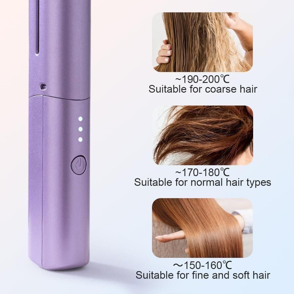 Meneflix Portable Mini Hair Straightener Cordless Rechargeable