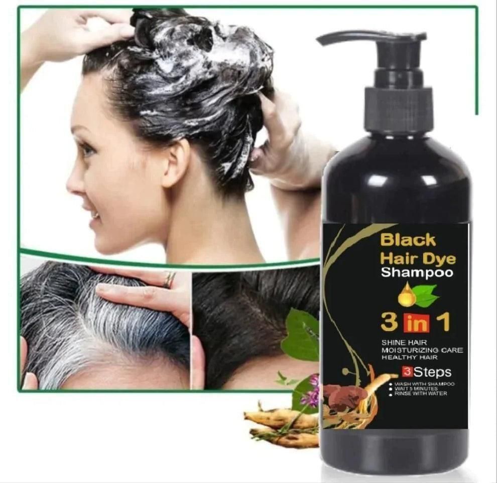 Unisex Instant Black Herbal Hair Dye Shampoo