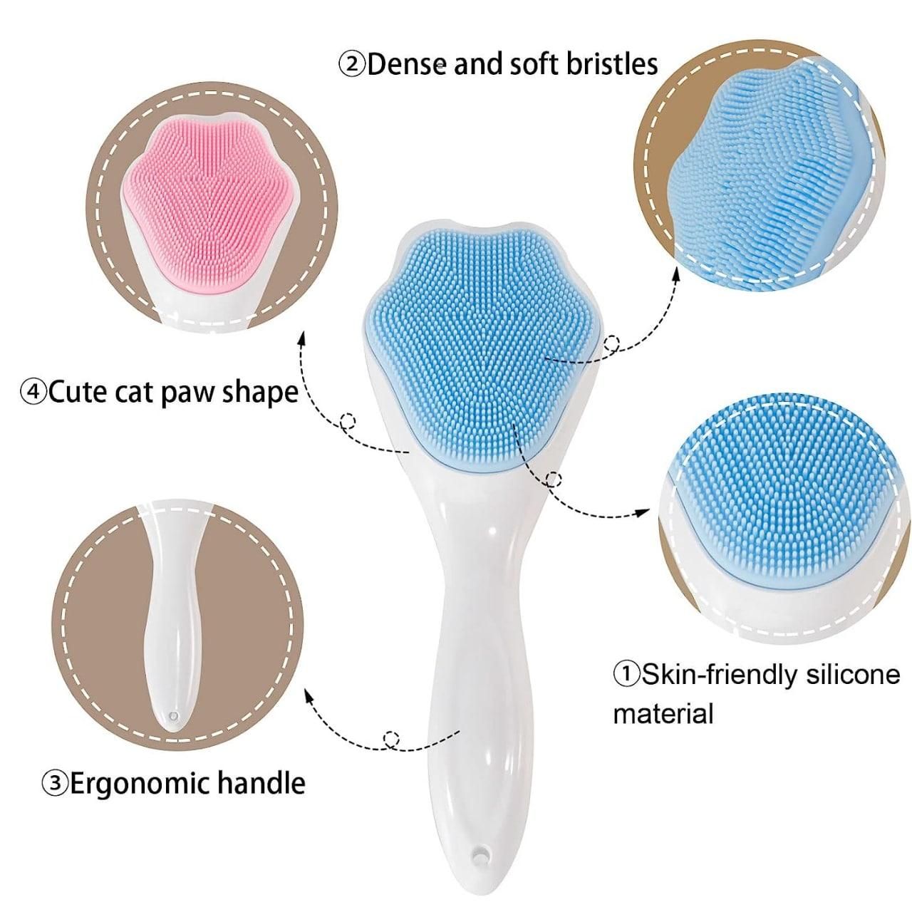 Silicone Facial Cleansing Brush, Skin Easy to Clean Scrubber : DRC