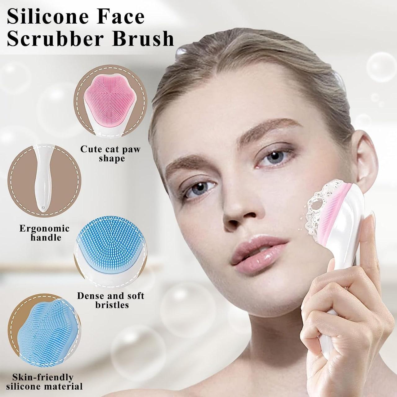 Silicone Facial Cleansing Brush, Skin Easy to Clean Scrubber : DRC