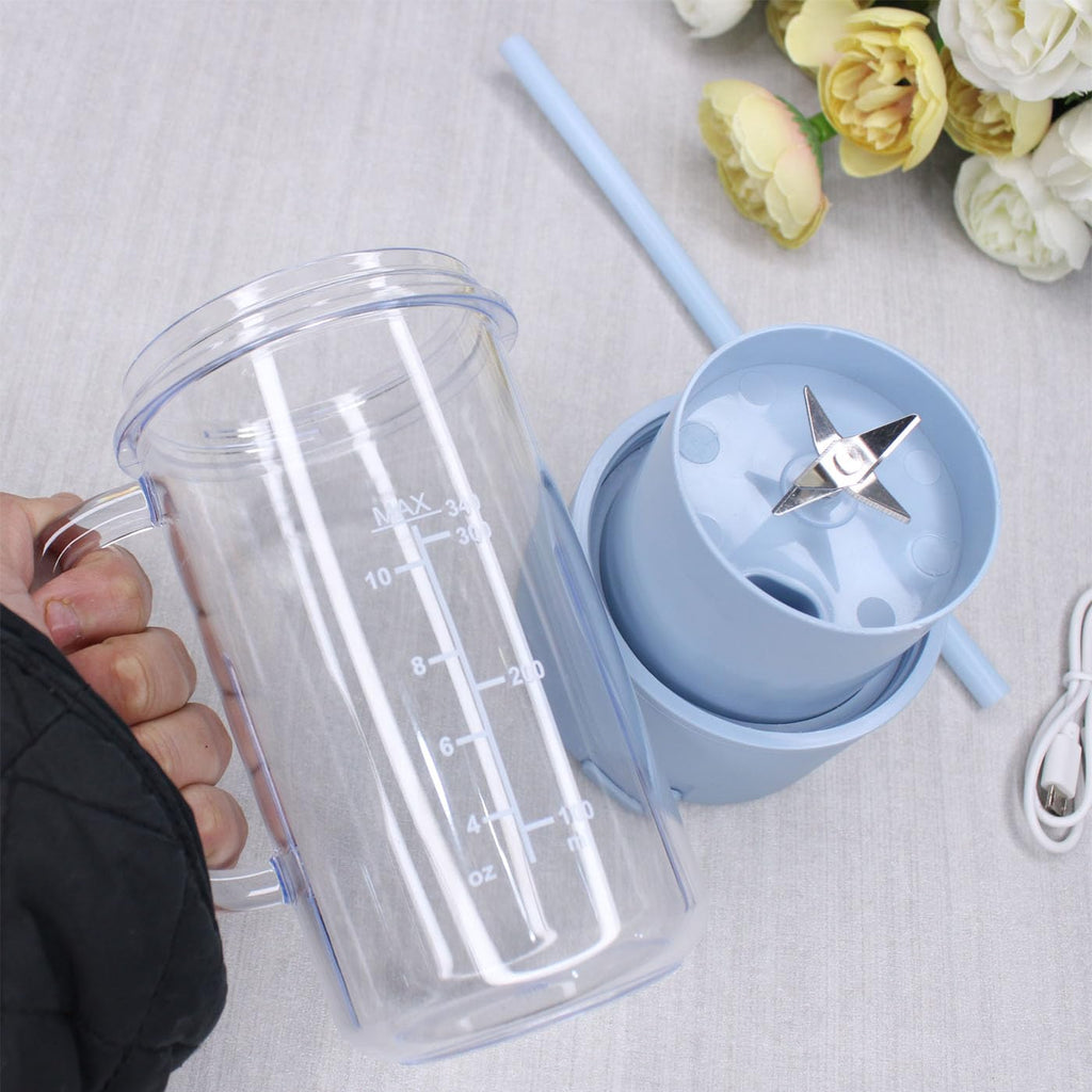 Portable Blender For Juices/Smoothies/Cold Coffee | 420 ml | USB Rechargeable | 1500mAh Battery Mini Juicer Blender- 1 Pcs