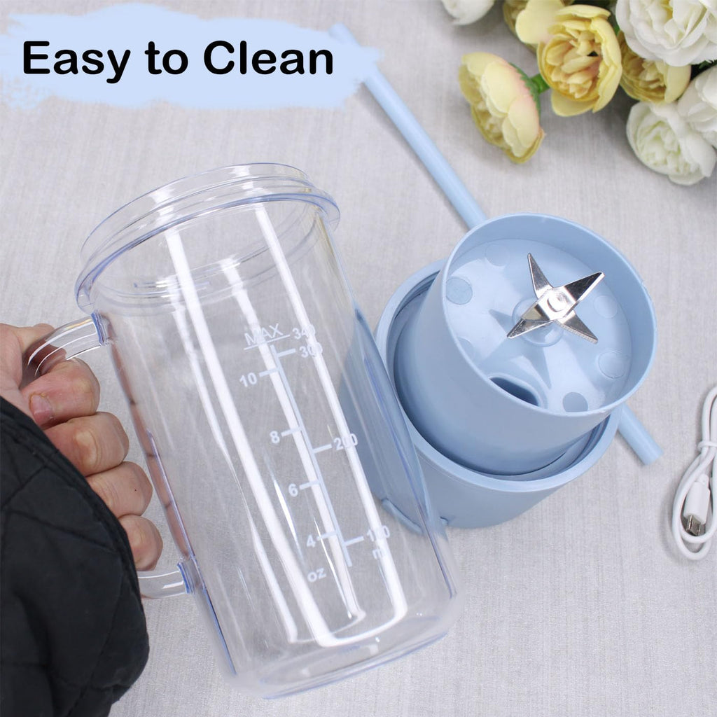 Portable Blender For Juices/Smoothies/Cold Coffee | 420 ml | USB Rechargeable | 1500mAh Battery Mini Juicer Blender- 1 Pcs