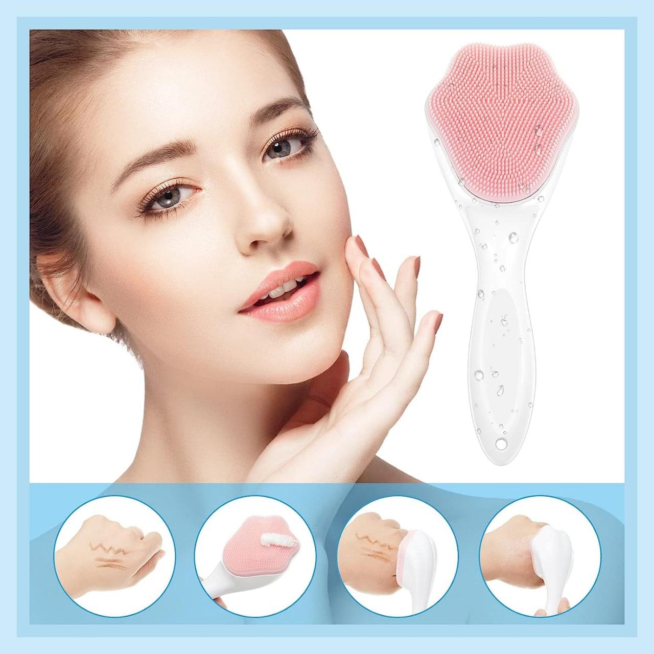 Silicone Facial Cleansing Brush, Skin Easy to Clean Scrubber : DRC