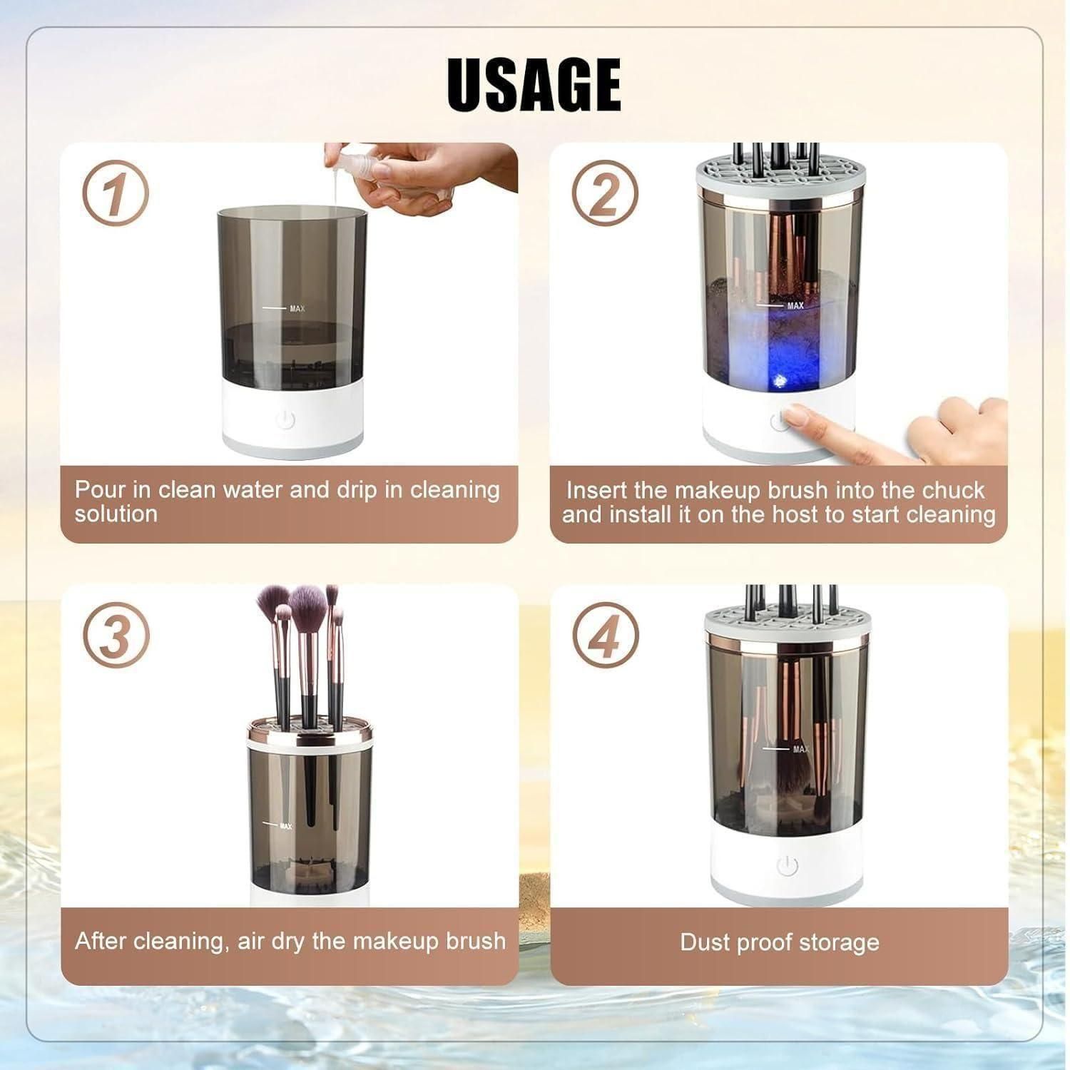 Make Up Brush Cleaner,Electric Brush Cleaner, USB Rechargeable Automatic Deep Cosmetic Cleaning Device : DRC