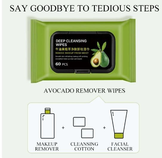 Avocado Makeup Remover Wipes (60 Pcs) : DRC