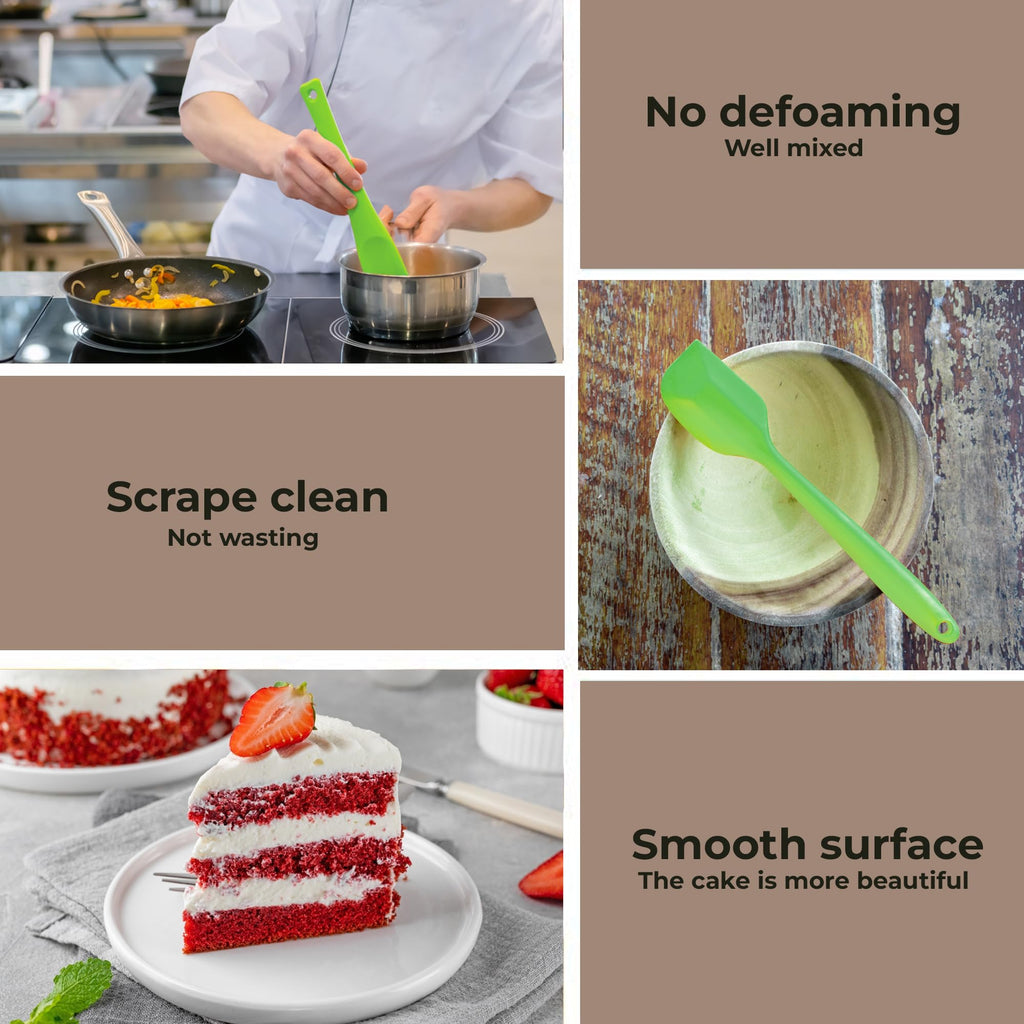 Non-Stick Silicone Spatula for Mixing, Scraping, Flipping, and Stirring (Cooking and Baking)