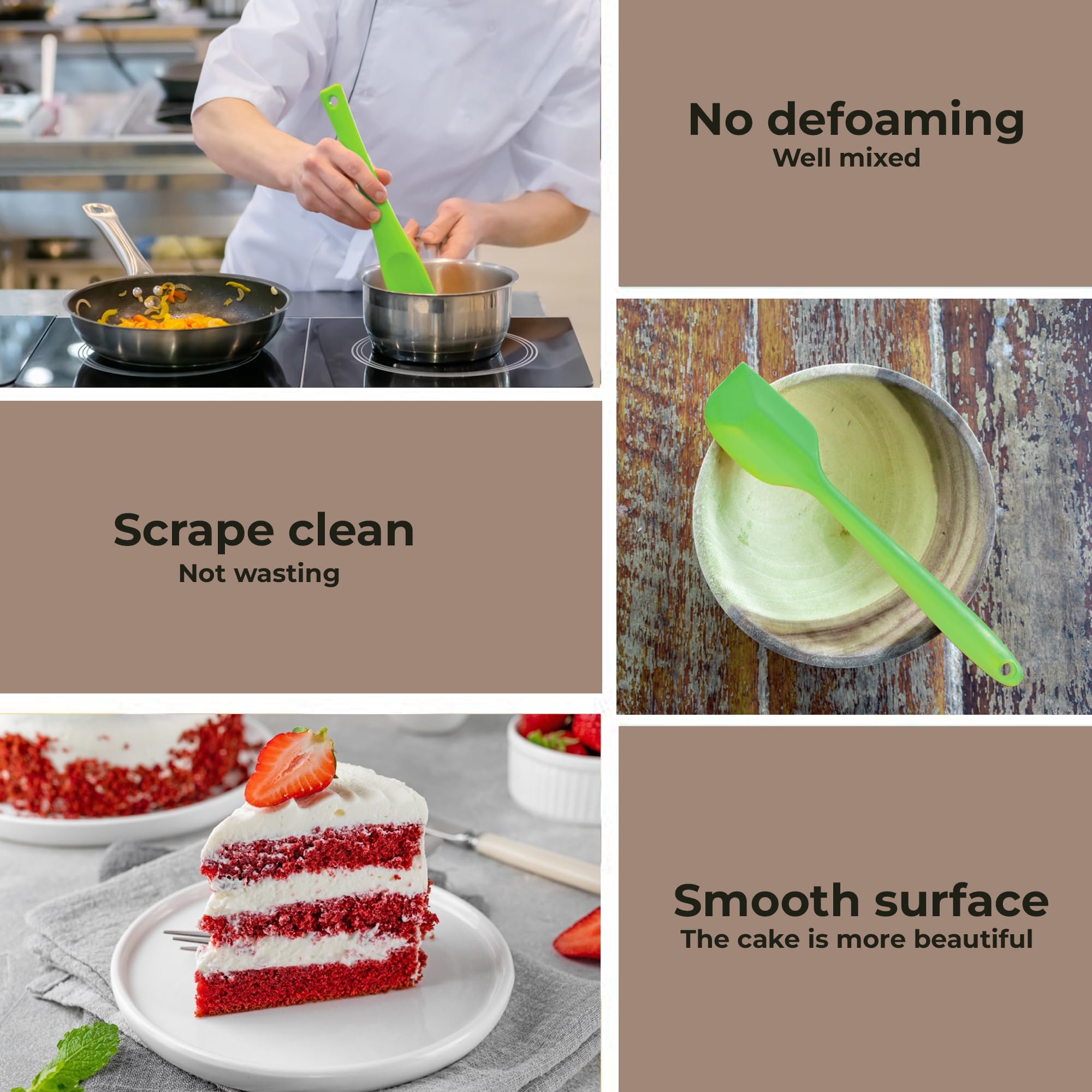 Non-Stick Silicone Spatula for Mixing, Scraping, Flipping, and Stirring (Cooking and Baking)
