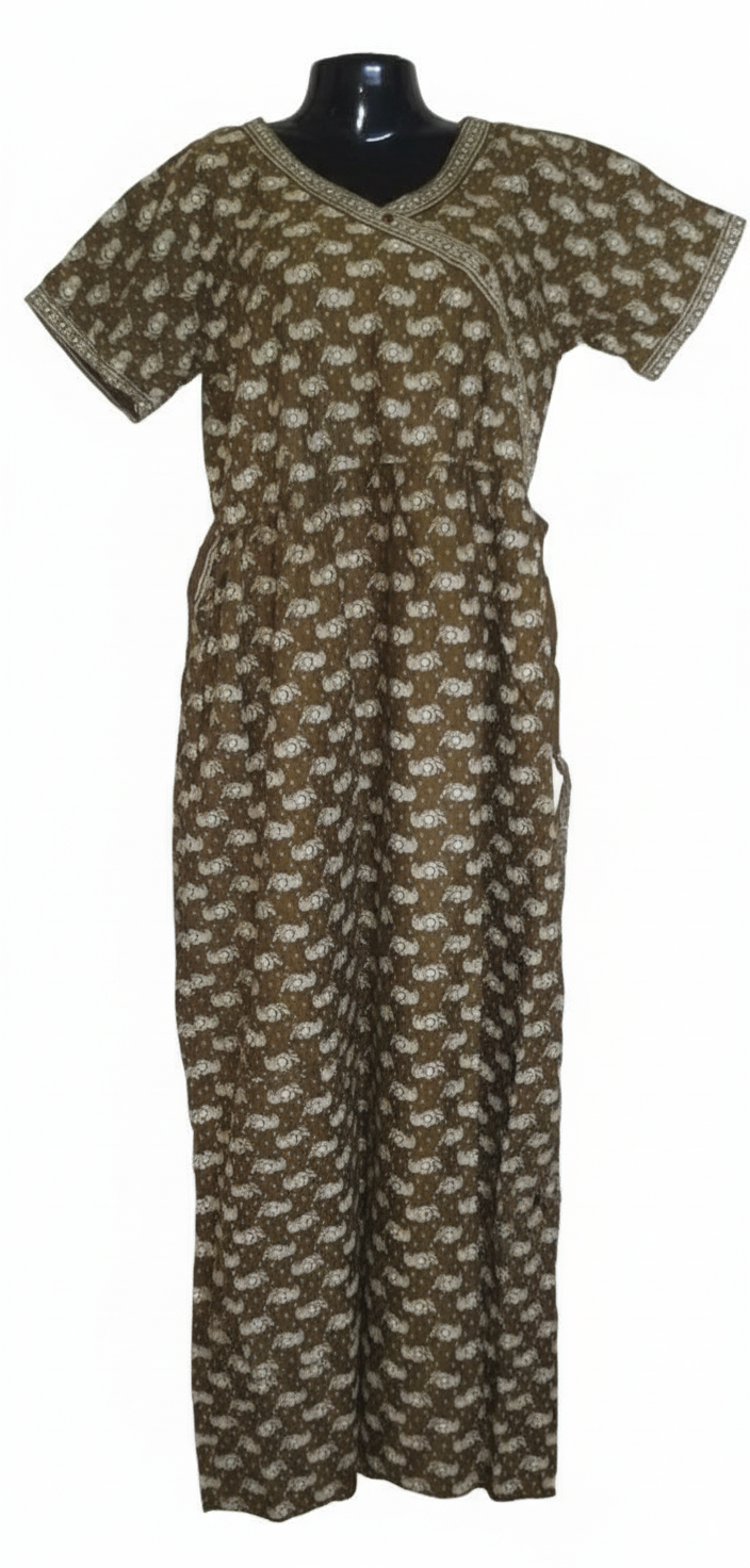 Sleepwear Long Frock (Nighties) with a knot to tie