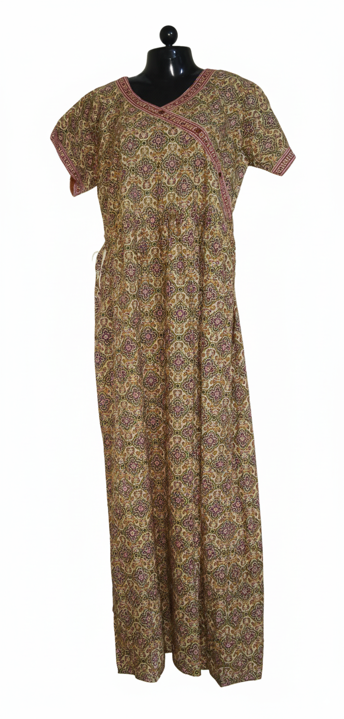 Sleepwear Long Frock (Nighties) with a knot to tie