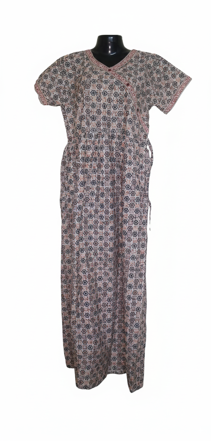Sleepwear Long Frock (Nighties) with a knot to tie