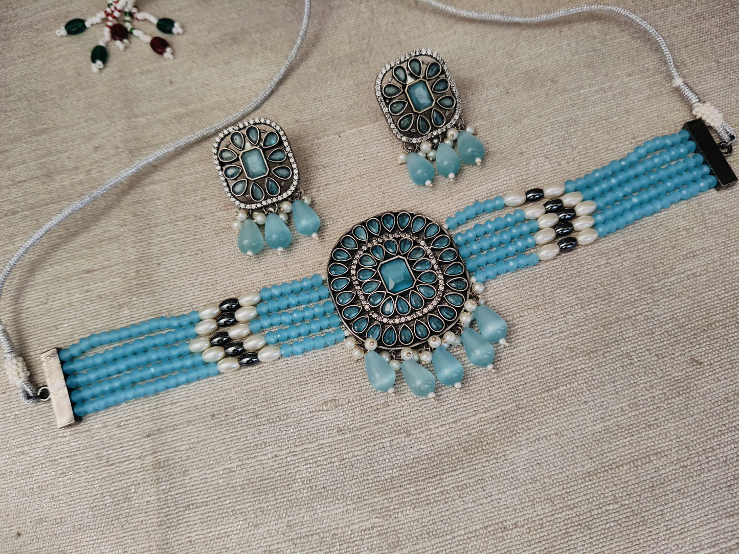 Stone Choker Set With Studs - Dokets Shop