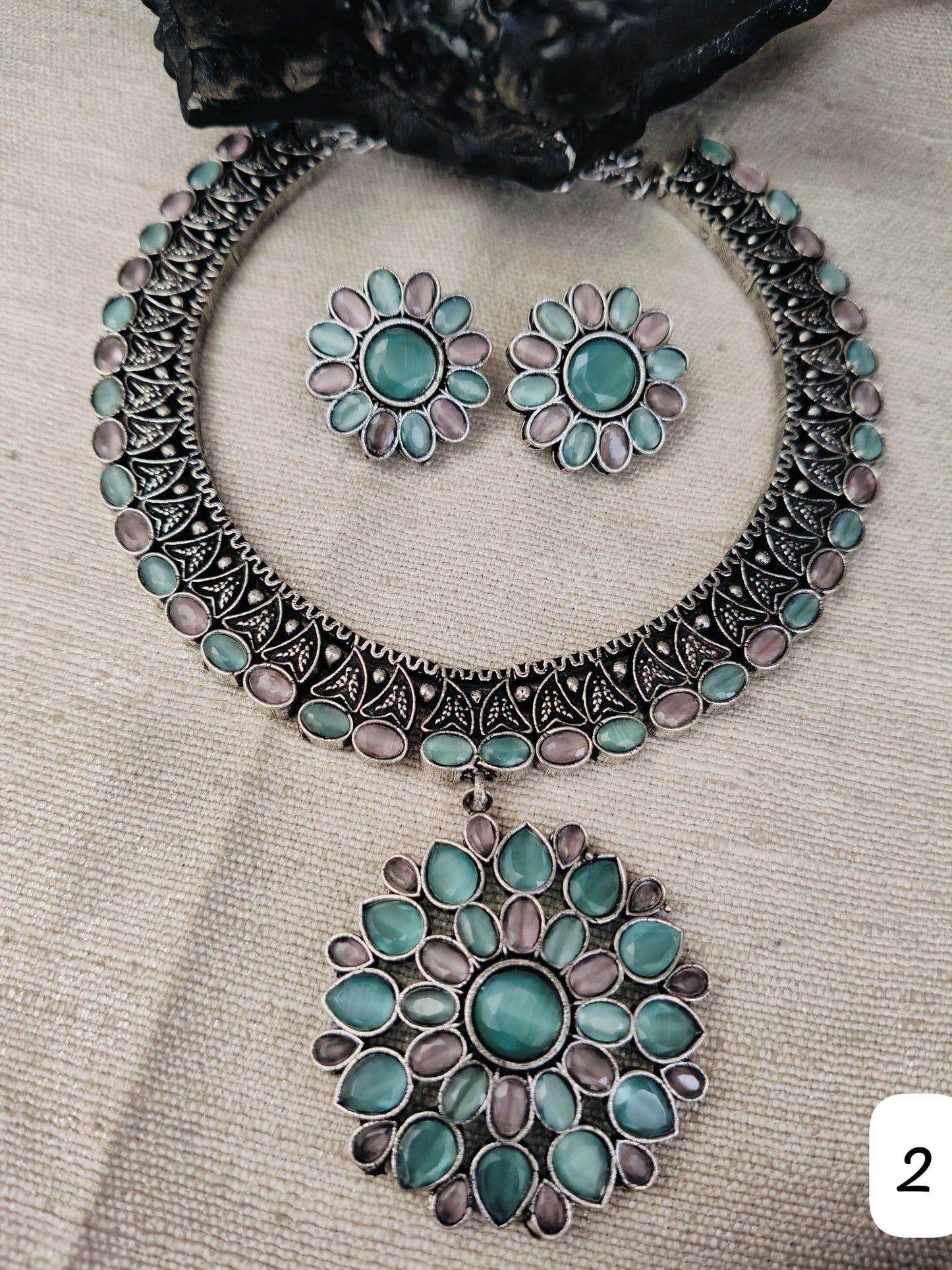 Necklace Set With Matching Studs - Dokets Shop